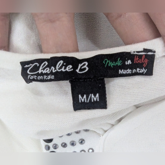 Charlie B Medium Blouse With Tank Made In Italy White With Floral Design - Picture 8 of 11